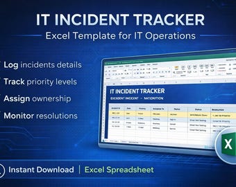 IT Incident Tracker Spreadsheet | IT Operations Log | NOC Shift Report | DevOps & Service Desk Template