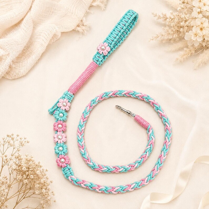 Hand Twisted Rope Hand-woven Braided Dog Leash, Personalized Pet Lead, Durable Walking ...