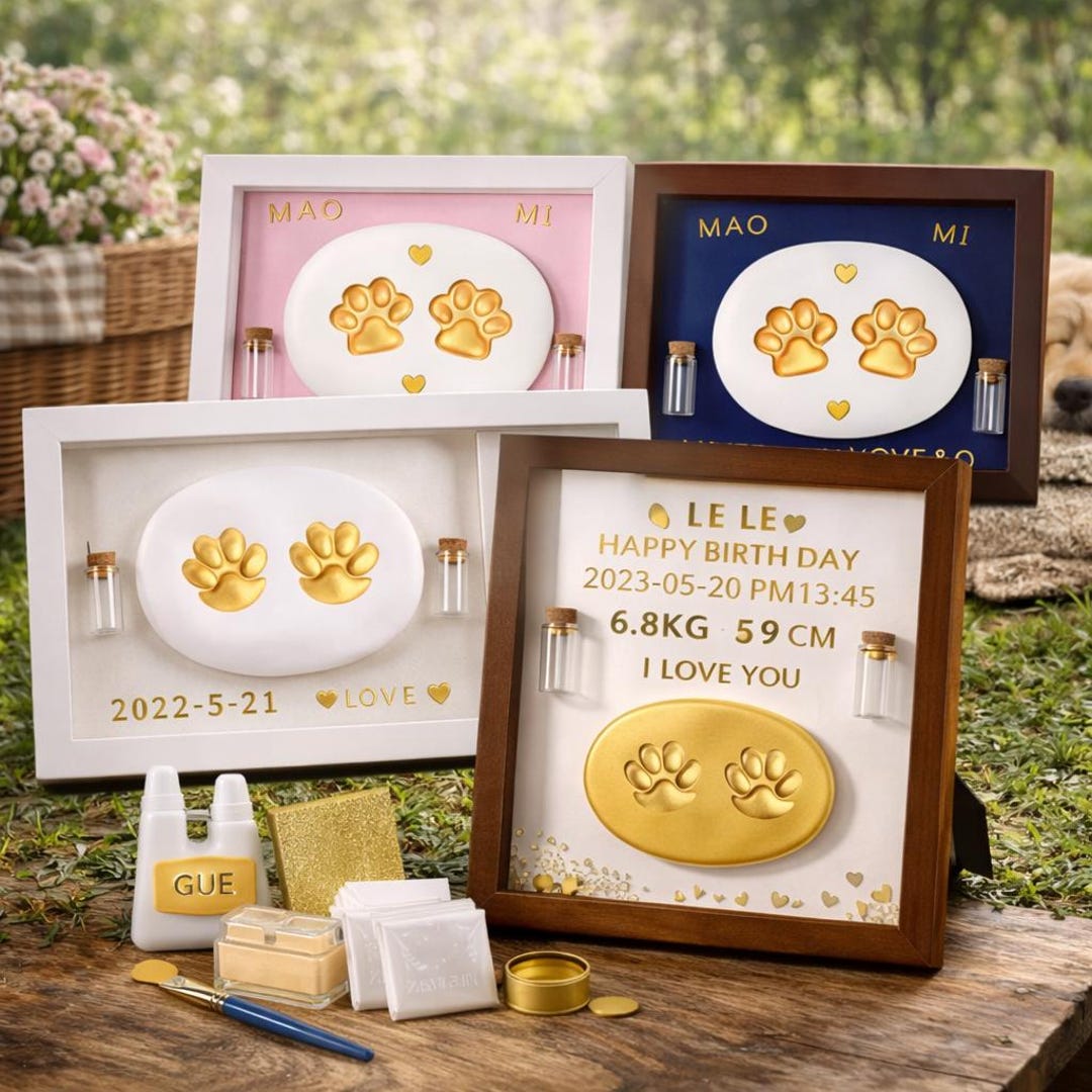 Pet Paw Print Keepsake Frame | Personalized Memorial Photo Display - Etsy