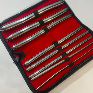 Juego de dilatadores Hegar de acero quirúrgico de 8 piezas – Kit de sondas médicas de doble extremo