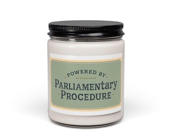 Powered by Parliamentary Procedure Candle | Model UN | Student org | Student Gift | Scented Soy 9oz