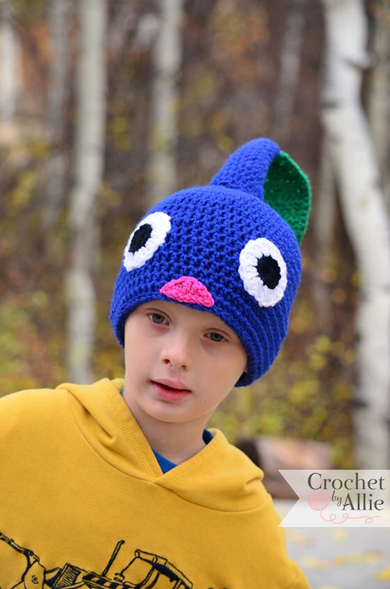 青いピクミン帽子、2T - 大人用、かぎ針編み（Allie製） - Etsy 日本