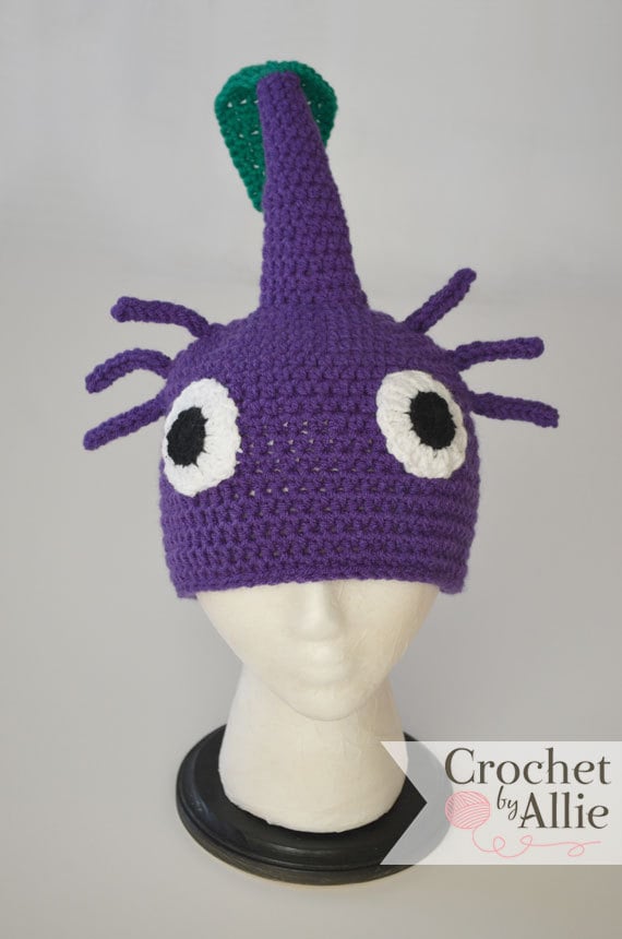 紫のピクミン帽子、2T - 大人用、かぎ針編み（Allie作） - Etsy 日本