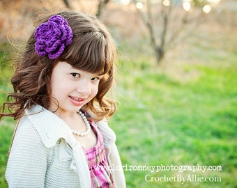 Chloe Crochet Flower Clip, Girls Hair Accessories, Crochet by Allie