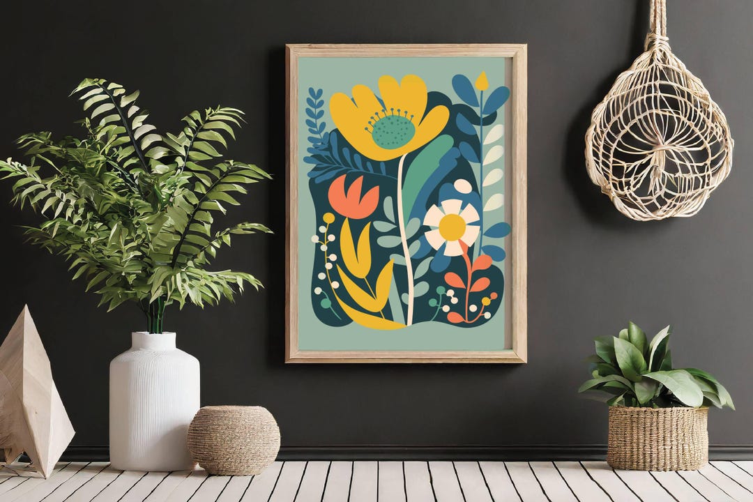 Vibrant Floral Poster - Colorful Art Print for Home Decor, Modern ...