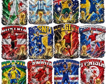 48 FIFA World Cup 2026 Teams PNG Bundle For T-Shirts | Soccer Sublimation PNG | Instant Digital Download |