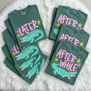 Later Gator Crocodile PNG Bundle, Trendy Girly Boutique Design (Instant Download)