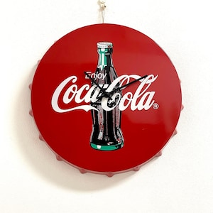 Vintage Coca Cola väggklocka från 1980- och 1990-talen, reklam, Junghans, 33 cm, lock