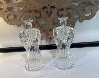 Set of Beautiful Vintage Avon Praying Angel Candlestick Holders