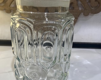 Vintage LE Smith Blue Moon & Stars Glass Canister Containers