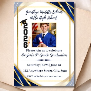 8th Grade Graduation Card for Boy - Etsy