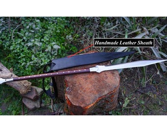 Hand Forged Carbon Steel Viking Spear Decor, Norse Style Collectible Display