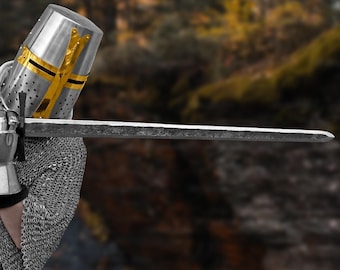 Hand Forged Carbon Steel Viking Sword: Medieval Knight Longsword