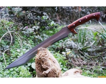 Handmade High Carbon Steel Machete, Rosewood Handle, Outdoor Bushcraft Tool