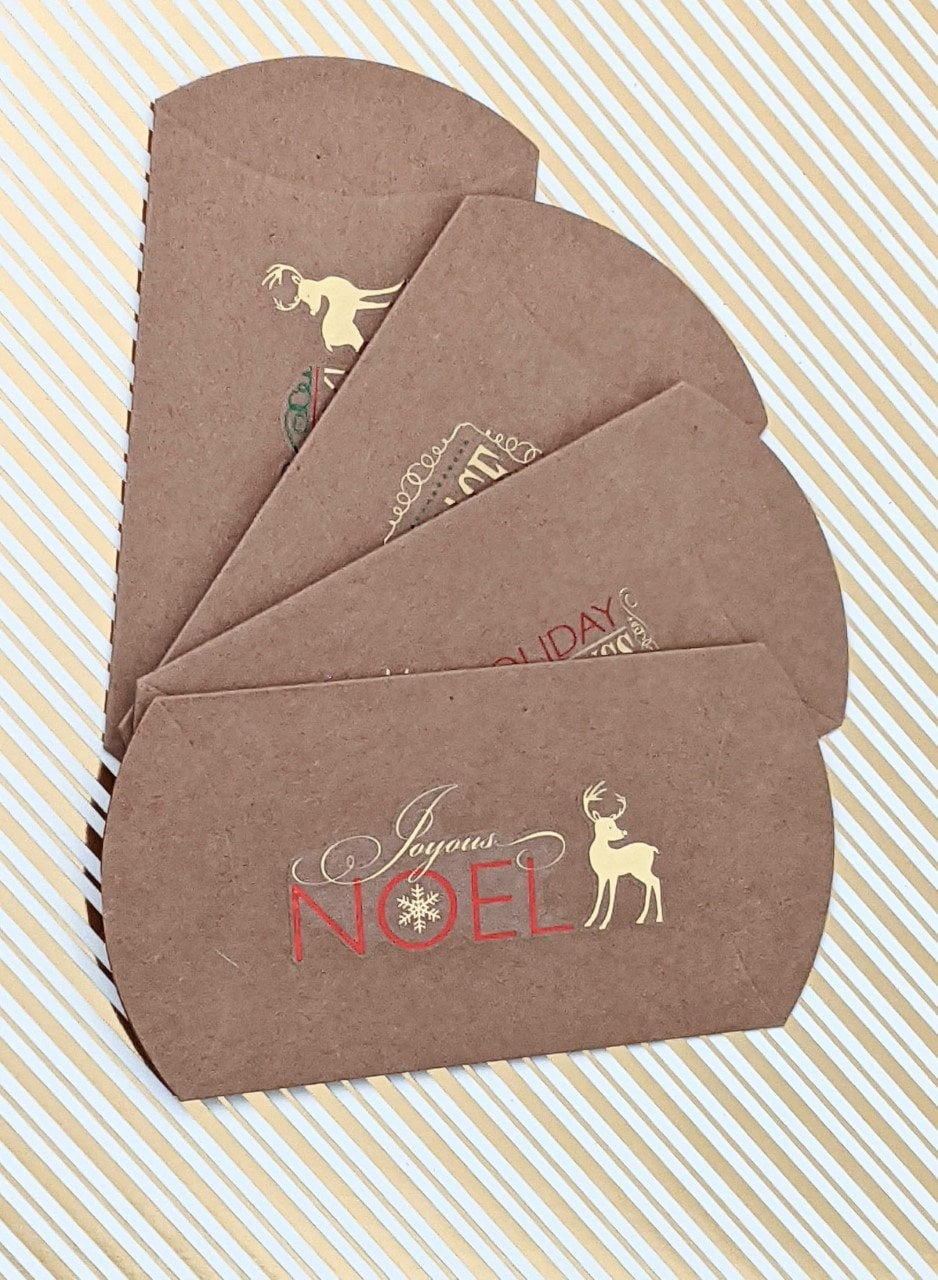 Gift Card Pillow Boxes Set of 4 (Holiday & Graduation Designs) - (Gift Card Add Ons Available)