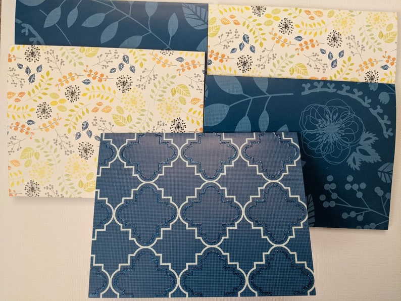 Blue Spring Note cards Set of 5