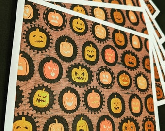 Orange Foil Pumpkin Cards