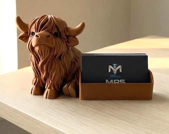 Highland Cow Business Card Holder