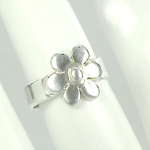 Daisy 925 Sterling Silver Flower Adjustable Toe Ring, Ladies "Flower Power"