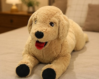 75cm Giant Golden Retriever Plush Toy, Large Stuffed Dog Pillow, Soft Puppy Plush, Cute Cuddle Cushion, Kids Birthday Gift