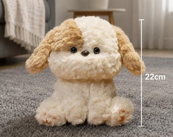 Cute Puppy Plush Toy, Kawaii Dog Stuffed Animal, Soft Fluffy Puppy Plush, Aesthetic Room Decor, Cute Gift for Kids, Cozy Plushie Toy