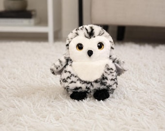 Cute Snowy Owl Plush Toy, Kawaii Stuffed Owl, Soft Animal Plushie, Nursery Decor Gift, Cute Owl Pillow, Kids Cuddle Toy, Forest Animal