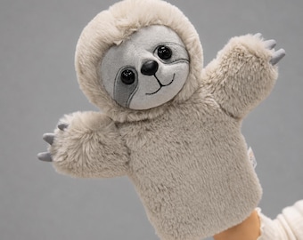 Cute Sloth Hand Puppet Plush Toy, Soft Animal Puppet for Kids, Interactive Storytelling Puppet, Montessori Educational Toy, Toddler Gift