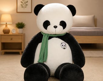 Giant Panda Plush Toy, Large Stuffed Panda Bear, Soft Kawaii Panda Plush, Cute Animal Pillow, Kids Room Decor, Birthday Gift
