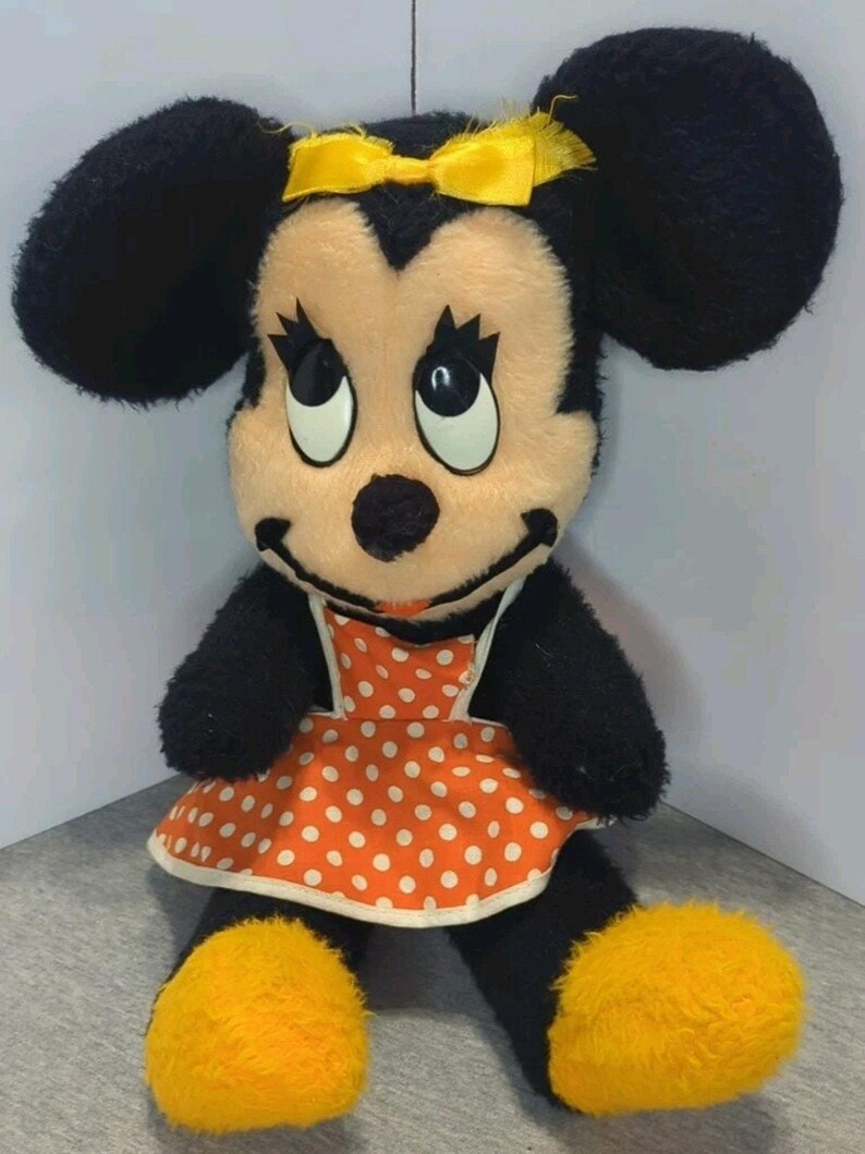 Vintage 1960s Walt Disney Minnie Mouse Plush Dolls (2) Twins image 2