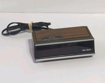 Ken-Tech Vintage Digital Alarm Clock Wood Grain Model T-2096A Tested Working