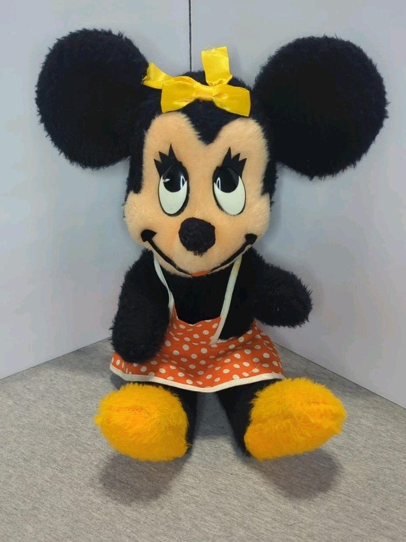Vintage 1960s Walt Disney Minnie Mouse Plush Dolls (2) Twins image 5