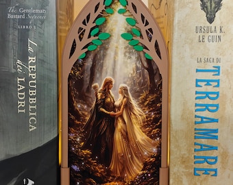 Elven Romantasy LED Light, Book Nook Shelf Insert, Fantasy Bookshelf Decor for Book Lovers Gift, ACOTAR Inspired Reading Nook, Elven Forest