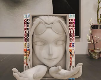 Nico Robin Book Nook | One Piece Straw Hat Pirates Bust Bookshelf Insert | 3D Printed Anime Shelf Decor | One Piece Gift | Manga Bookend art