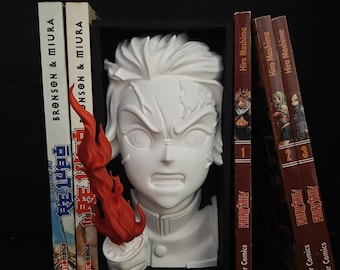 Tanjiro Kamado Book Nook | Demon Slayer Bust Bookshelf Insert | 3D Printed Anime Shelf Decor | Kimetsu no Yaiba Gift | Manga Bookend | manga