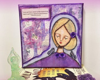 Purple Rose Aura Angel - Opulence Richness - Angel Painting – Loving Painting – Cute Painting – Original Painting – Quote Painting