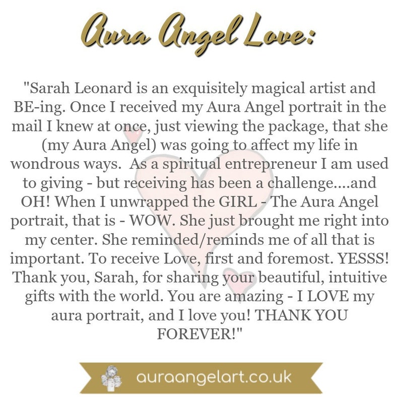 Custom Aura Angel Art one to one, art work, mixed media, aura reading, posted internationally, unique, custom art, artist, spiritual image 2