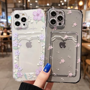 Clear iPhone Case With Card Holder - Etsy Clear iPhone Case With Card Holder - Etsy