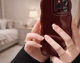 Funda para iPhone con diseño de olas, cubierta protectora de silicona suave a prueba de golpes.