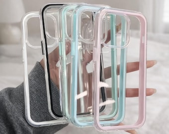 Funda transparente de color caramelo para iPhone, cubierta protectora a prueba de golpes, carcasa delgada.
