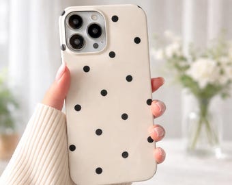 Funda para iPhone con estampado de lunares, funda protectora de silicona a prueba de golpes.