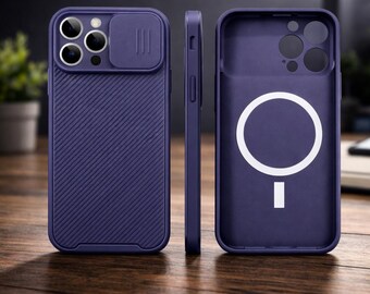 iPhone Case with Sliding Camera Cover, MagSafe Compatible Protective Shell