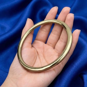 Solid 14K Gold Bangle Bracelet for Women, Minimalist High Polish Round Gold Stacking Bangle, Elegant Everyday Gold Jewelry Gift for Her