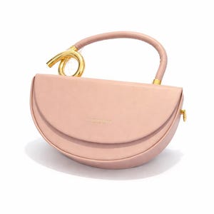 Bolso de mano de color sólido de moda para mujer, bolso bandolera de hombro salvaje de cuero semicircular para trabajo/informal.