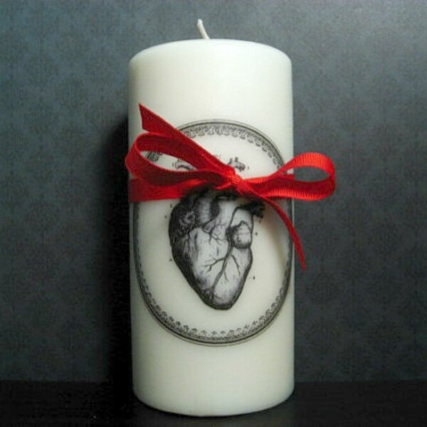 Candle - Heart Candle - Victorian Inspired - Anatomical Heart