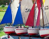 Paris, Toy Boats, Garden of Luxembourg, Photo, Red, White, Blue,  8x12
