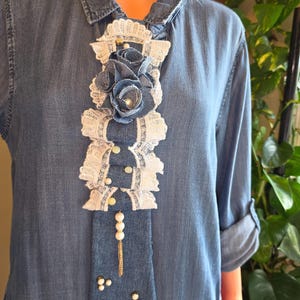 Denim Pearl Tie - Etsy display picture 3