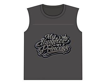 Camiseta sin mangas "Mi hija es mi princesa" / Diseño con corona