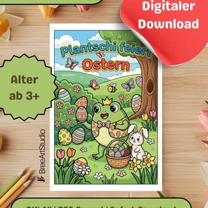 Easter Coloring Book for Toddlers | Frog, Bunny, Eggs | 16 Pages | Printable PDF | Ages 3-5