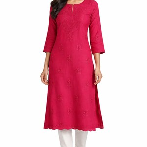 Floral Embroidery Tunic, indian kurti women, hand embroidered kurti