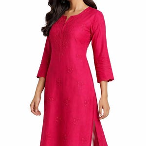lucknowi chikankari, desi fashion gift, 
Indian tunic women, tone on tone embroidery, traditional Indian kurta